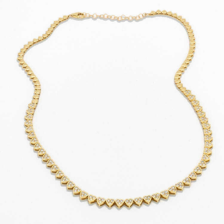 Heart Shaped Diamond Necklace