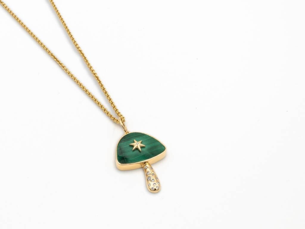 Mushroom Malachite Charm