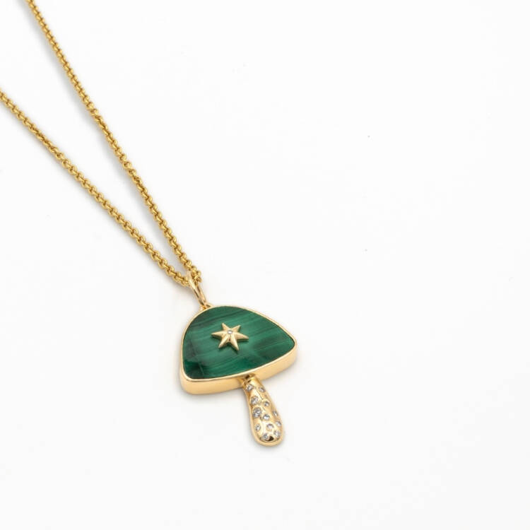 Mushroom Malachite Charm