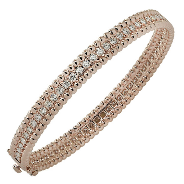 Rose Gold Inner Diamond Bangle