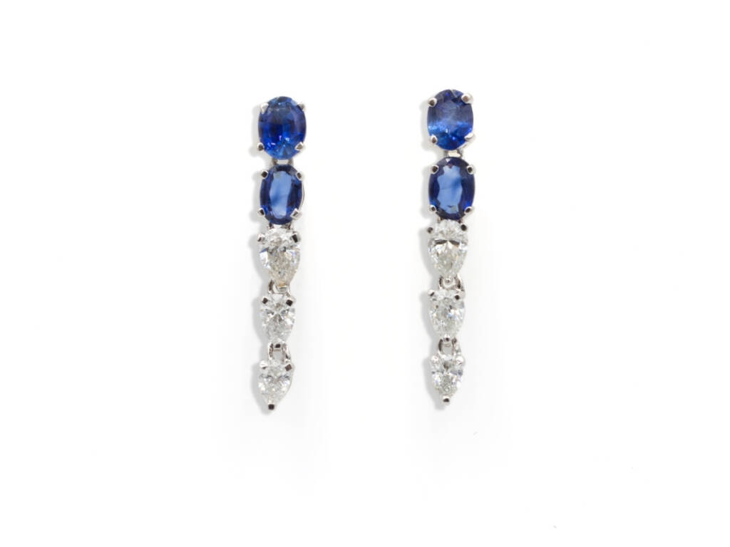 Sapphire and Diamond Drop Earring