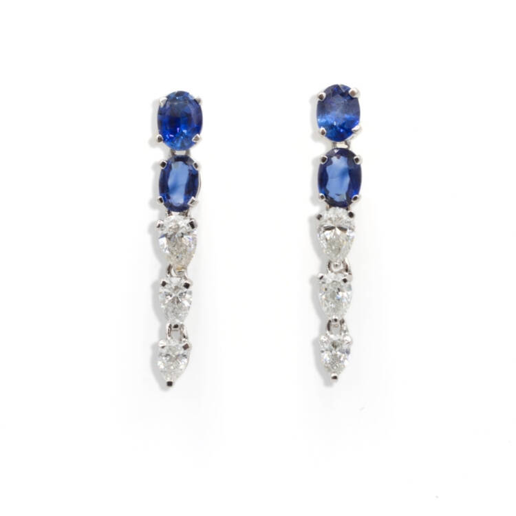Sapphire and Diamond Drop Earring