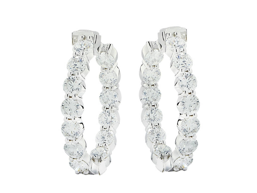 GIA Certified Diamond Hoops
