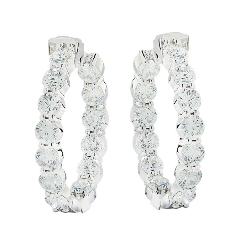 GIA Certified Diamond Hoops