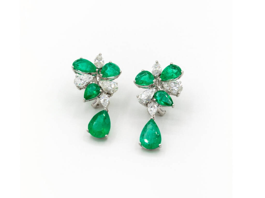 Diamond and Emerald Fancy Earring