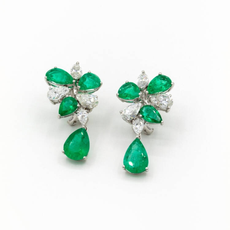 Diamond and Emerald Fancy Earring