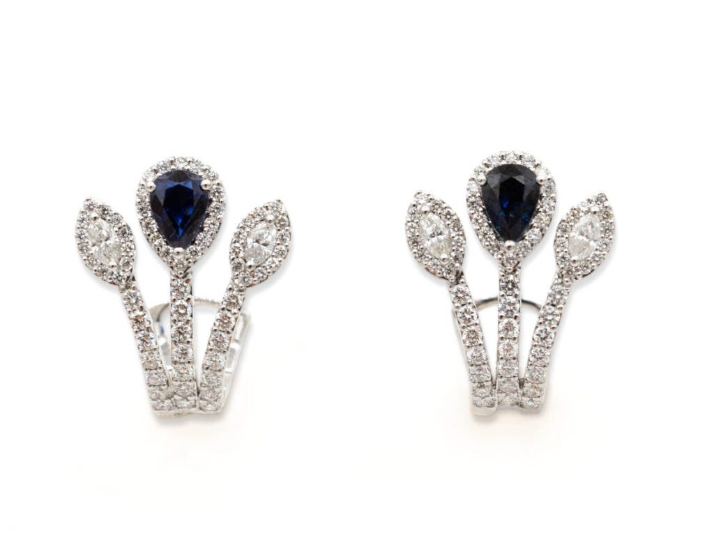 Diamond and Sapphire Trio Earring