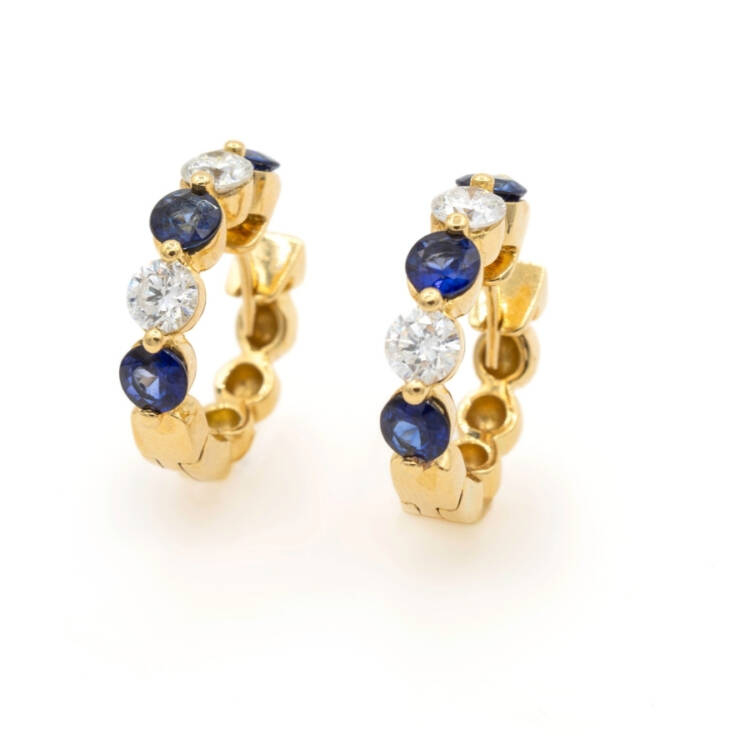 Sapphire and Diamond Huggies
