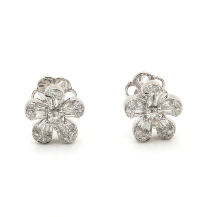 Flower  Baguette Earrings
